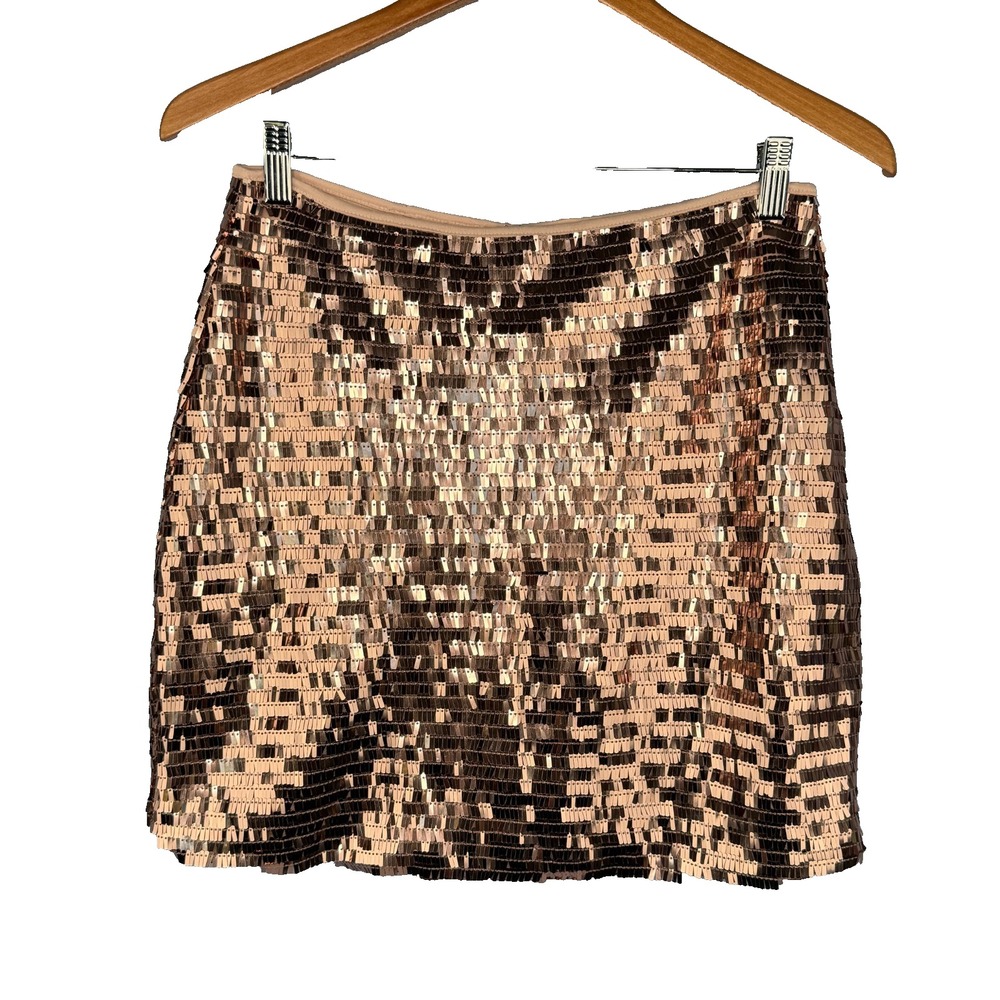 Gianni Bini Rose‎ Gold Sequin Mini Skirt Juniors Size Medium Dance Party Holiday